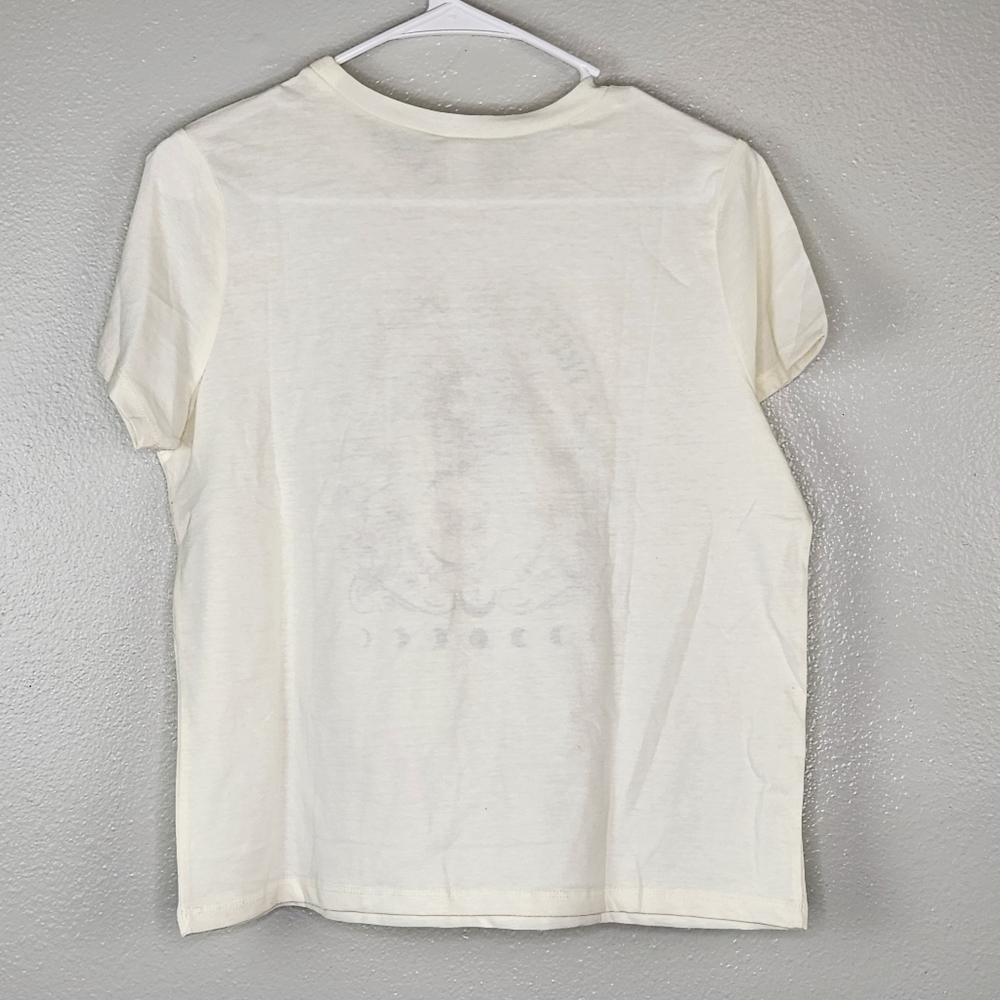 NWT Boutique Trust The Universe Cream Crop Short Sleeve Tee Size XL. T112 - Picture 4 of 5